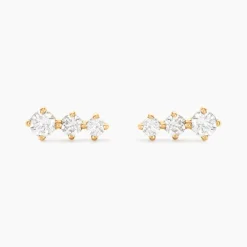 Boucles D'oreilles Puces Tryphena Or Jaune Diamant Synthétique-Histoire d'Or Hot