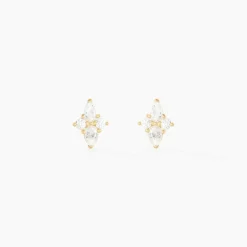 Boucles D'oreilles Puces Titty Or Jaune Oxyde De Zirconium-Histoire d'Or Clearance