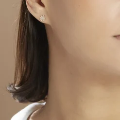 Histoire d'Or Boucles D'oreilles Puces Terry Or Jaune Calcedoine Et Oxyde