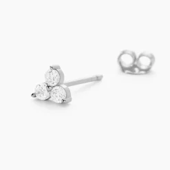 Boucles D'oreilles Puces Thylane Argent Blanc Oxyde De Zirconium-Histoire d'Or New