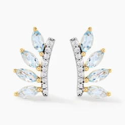 Boucles D'oreilles Puces Tiara Or Jaune Topaze Oxyde De Zirconium-Histoire d'Or Clearance