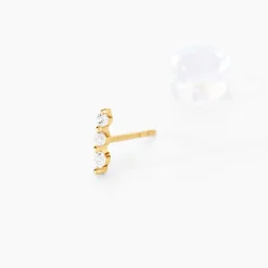 Boucles D'oreilles Puces Tria Or Jaune Oxyde De Zirconium-Histoire d'Or New