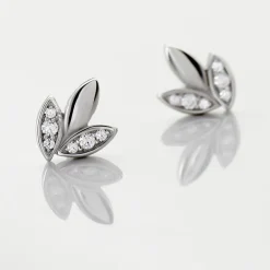Histoire d'Or Boucles D'oreilles Puces Tihana Argent Blanc Oxyde De Zirconium
