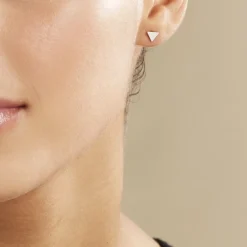 Histoire d'Or Boucles D'oreilles Puces Trilia Argent Blanc