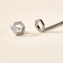 Boucles D'oreilles Puces Ulima Argent Blanc-Histoire d'Or