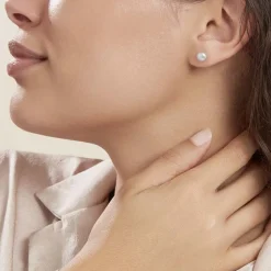 Histoire d'Or Boucles D'oreilles Puces Ursulina Or Jaune Perle De Culture