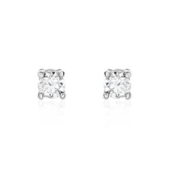 Histoire d'Or Boucles D'oreilles Puces Victoria Or Blanc Diamant