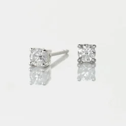 Histoire d'Or Boucles D'oreilles Puces Victoria Or Blanc Diamant