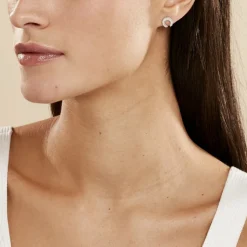 Histoire d'Or Boucles D'oreilles Puces Vaea Argent Blanc