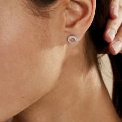 Histoire d'Or Boucles D'oreilles Puces Vaea Argent Blanc