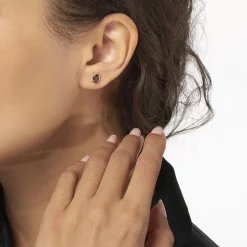 Histoire d'Or Boucles D'oreilles Puces Vrille Ovale Or Jaune Quartz