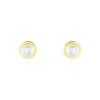 Histoire d'Or Boucles D'oreilles Puces Valliamee Diamante Or Jaune Perle De Culture