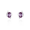 Histoire d'Or Boucles D'oreilles Puces Vrille Ovale Or Blanc Amethyste