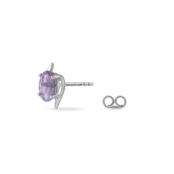 Histoire d'Or Boucles D'oreilles Puces Vrille Ovale Or Blanc Amethyste