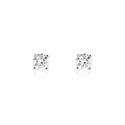 Histoire d'Or Boucles D'oreilles Puces Victoria Platine Blanc Diamant