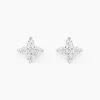 Boucles D'oreilles Puces Winter Flower Or Blanc Oxyde De Zirconium-Histoire d'Or Discount