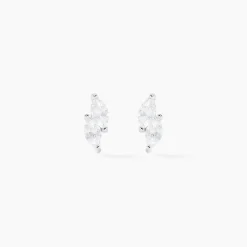 Histoire d'Or Boucles D'oreilles Puces Winter Sweetness Argent Blanc Oxyde