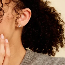 Histoire d'Or Boucles D'oreilles Puces Winter Sweetness Argent Blanc Oxyde