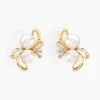 Boucles D'oreilles Puces Wandula Or Jaune Perle De Culture Et Diamant-Histoire d'Or Discount