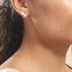 Boucles D'oreilles Puces Wandula Or Jaune Perle De Culture Et Diamant-Histoire d'Or Discount