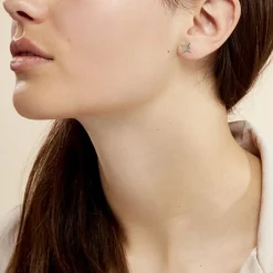 Histoire d'Or Boucles D'oreilles Puces Wiem Argent Blanc