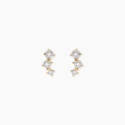 Histoire d'Or Boucles D'oreilles Puces Xene Or Jaune Diamant