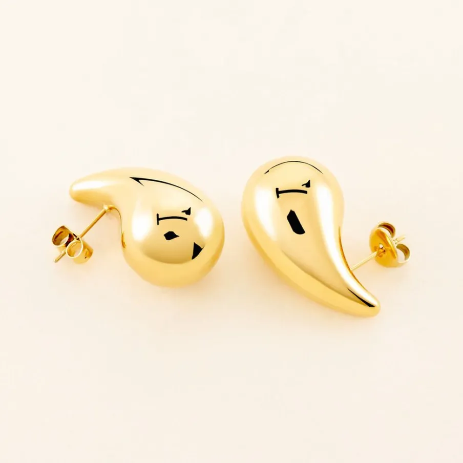 Histoire d'Or Boucles D'oreilles Puces Xenia Acier Jaune