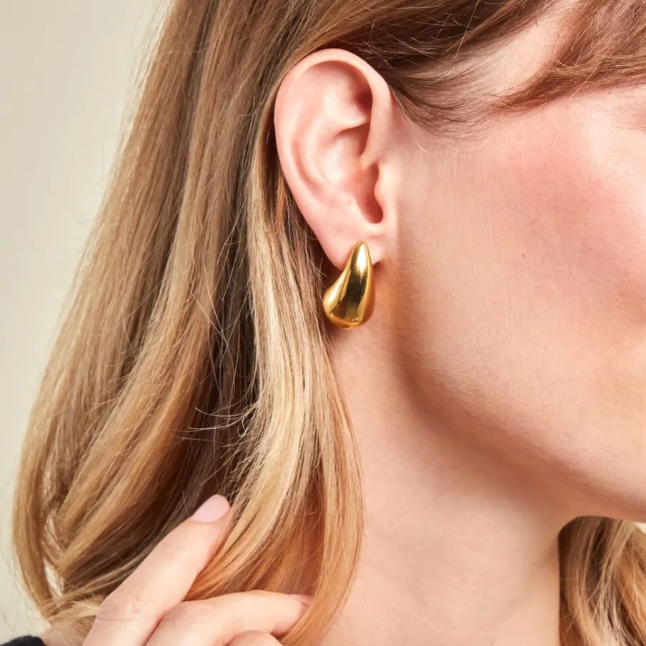 Histoire d'Or Boucles D'oreilles Puces Xenia Acier Jaune