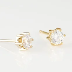 Boucles D'oreilles Puces Yléna Plaqué Or Jaune Oxyde De Zirconium-Histoire d'Or Outlet