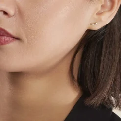 Boucles D'oreilles Puces Youssa Barrettes Or Jaune Oxyde De Zirconium-Histoire d'Or Hot