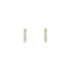 Histoire d'Or Boucles D'oreilles Puces Youssa Barrettes Or Jaune Strass