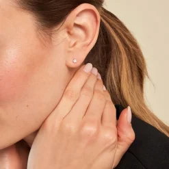 Histoire d'Or Boucles D'oreilles Puces Ziya Argent Blanc Oxyde De Zirconium