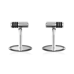 Boutons De Manchette Gaudens Acier Bicolore-Histoire d'Or Clearance