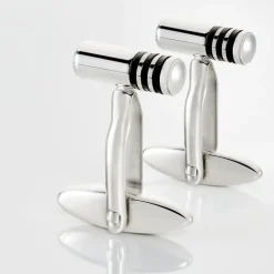 Boutons De Manchette Gaudens Acier Bicolore-Histoire d'Or Clearance