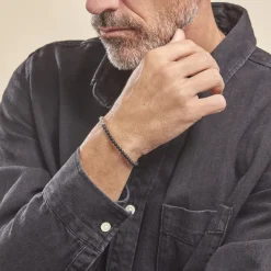 Bracelet Acier Blanc Christiano Onyx-Histoire d'Or Clearance