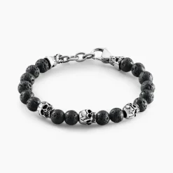 Histoire d'Or Bracelet Acier Blanc Hantz Pierre De Lave