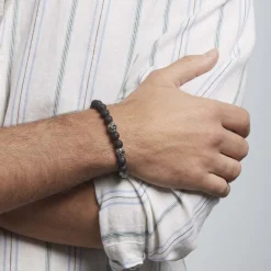 Histoire d'Or Bracelet Acier Blanc Hantz Pierre De Lave