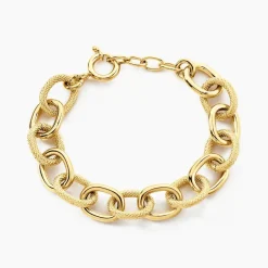 Histoire d'Or Bracelet Aelia Maille Alternee Acier Jaune