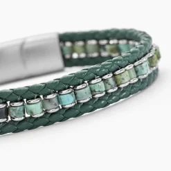 Histoire d'Or Bracelet Alassio Acier Blanc Turquoise