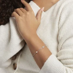 Histoire d'Or Bracelet Anilie Argent Blanc Perle D'imitation Et Oxyde De Zirconium