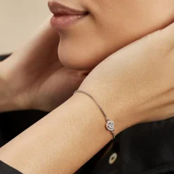 Bracelet Argent Blanc Andromeda Oxydes De Zirconium-Histoire d'Or New