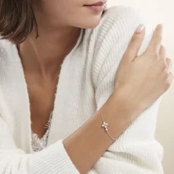 Histoire d'Or Bracelet Argent Blanc Burt Perles De Culture Oxydes De Zirconium