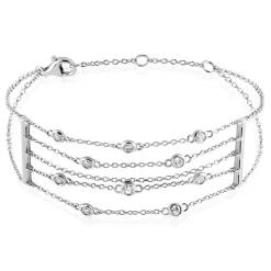 Bracelet Argent Blanc Edvard Oxydes De Zirconium-Histoire d'Or Best