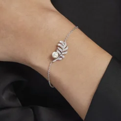 Bracelet Argent Blanc Edytha Perle De Culture Oxydes De Zirconium-Histoire d'Or Sale