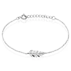 Histoire d'Or Bracelet Argent Blanc Jade Oxydes De Zirconium Blancs