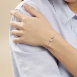 Histoire d'Or Bracelet Argent Blanc Jade Oxydes De Zirconium Blancs