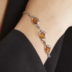 Bracelet Argent Blanc Mounyaae Ambre-Histoire d'Or Best