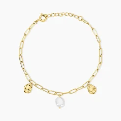 Histoire d'Or Bracelet Argent Dore Keshi Maille Cheval