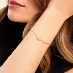 Histoire d'Or Bracelet Beauté Bleutée Or Jaune Topaze Oxyde De Zirconium