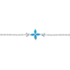 Bracelet Bluebirds Argent Blanc Turquoise Oxyde De Zirconium-Histoire d'Or Outlet